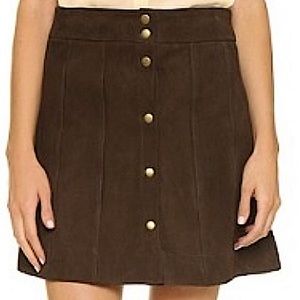 Frame Denim Suede Button Front Skirt